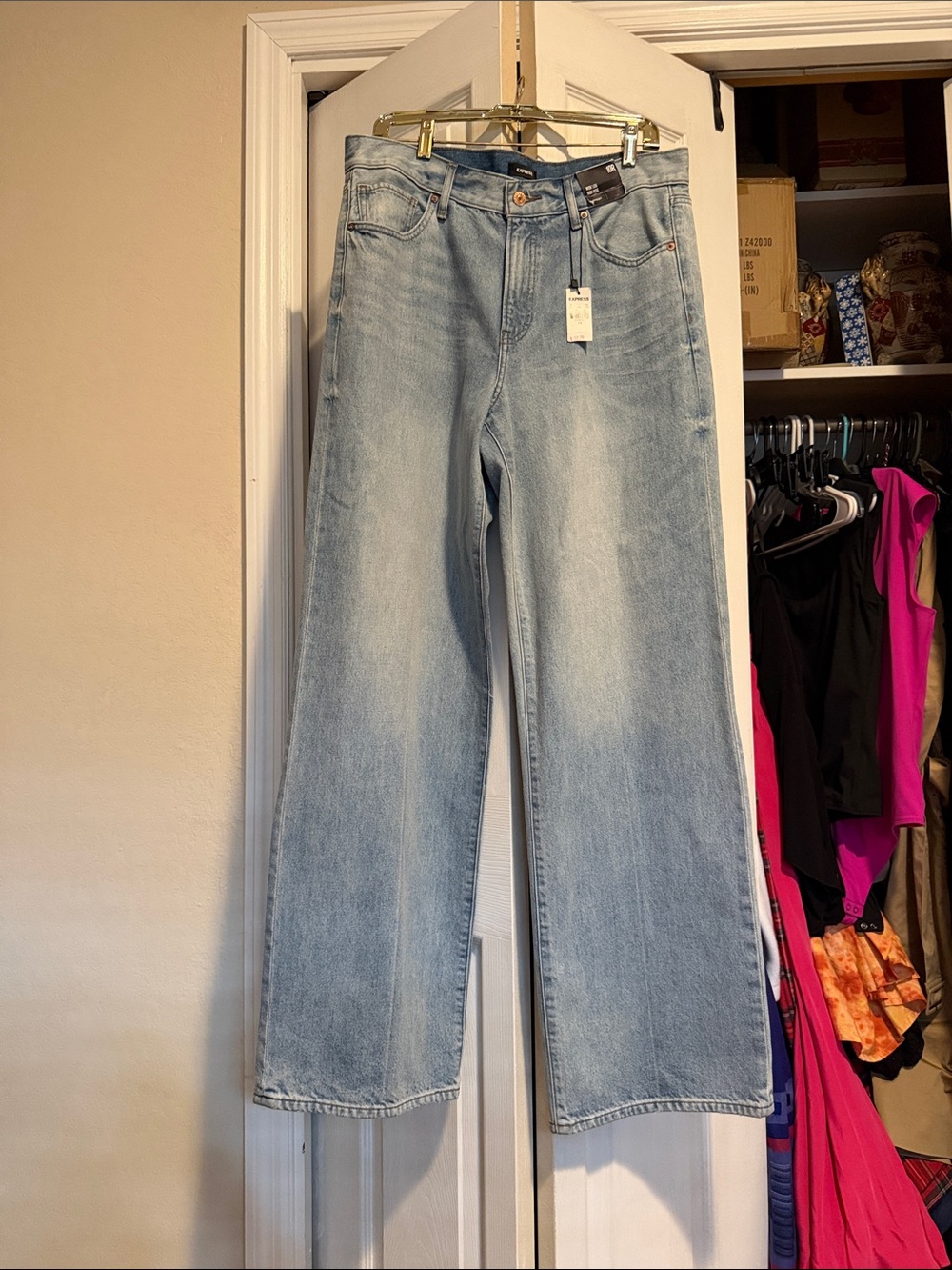 Express Light Blue Wide Leg Jeans